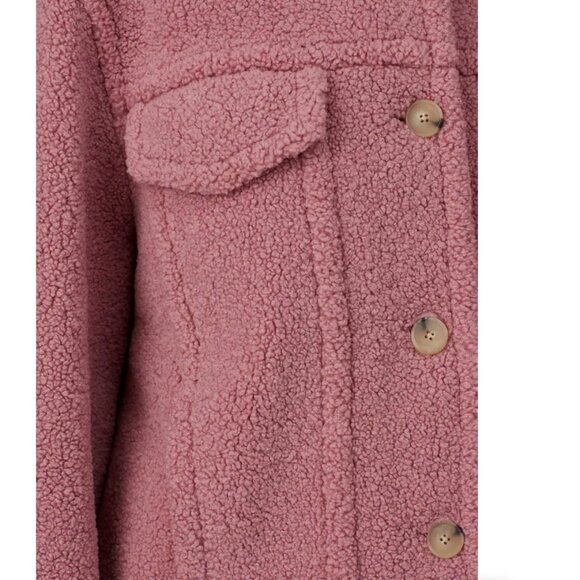 VINCE Pink Faux Sherpa Jacket Size XS - Picture 4 of 10